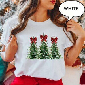 Christmas Tree T-Shirt, Bow Tree Shirt, Happy New Year Tee
